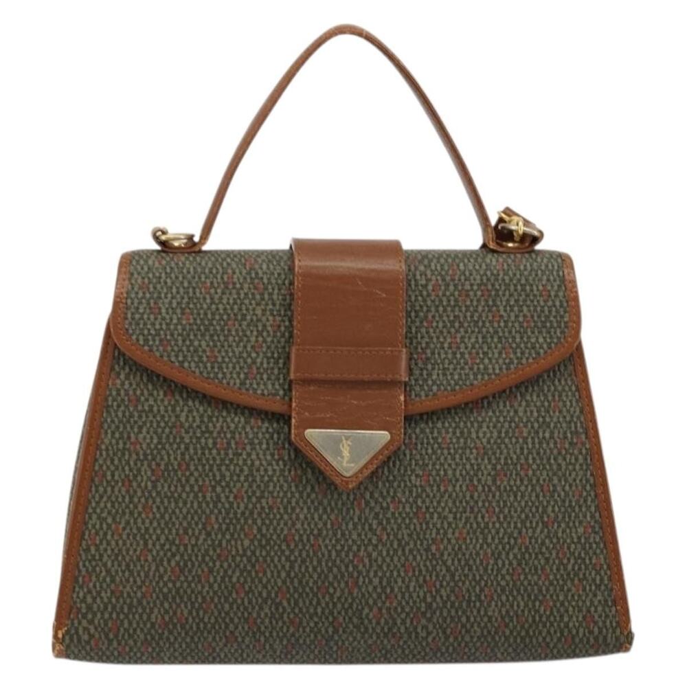 Saint Laurent Coated Canvas Handbag Khaki